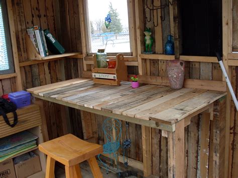 Inside The Shed The Potting Bench Made From Pallets Potting Sheds