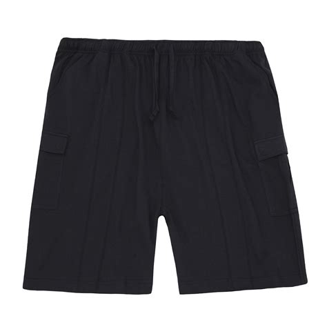 Mens Cargo Jersey Shorts Soft Elastic Waist Pocket Big Tall Sizes 3xl