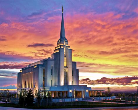 Rexburg Idaho Temple At Sunset