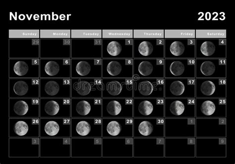 Moon Phase Calendar 2023 Stock Illustrations 124 Moon Phase Calendar