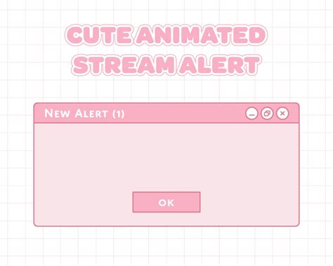 Cute Animated Pink Browser Twitch Alert Streaming Alerts Pink Aesthetic