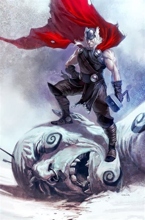 Thor Vs Frost Giant Marko Djurdjevic Thor Comic Art Marvel Marvel