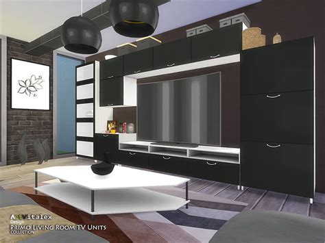 Primo Living Room Tv Units By Artvitalex At Tsr Sims 4 Updates