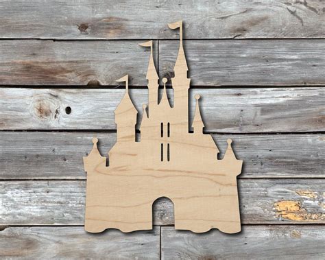 Castle Wood Cutout Wooden Craft Shape Home Decor Laser | Etsy
