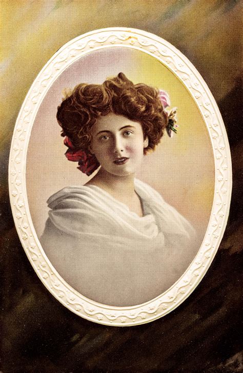 Postkarte Von 1910 Junge Frau Eingerahmt Postkarten Poster Karten