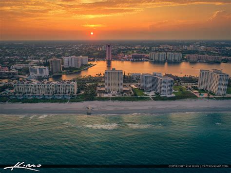 Oceanfront Property Sunset Boca Raton Florida Royal Stock Photo