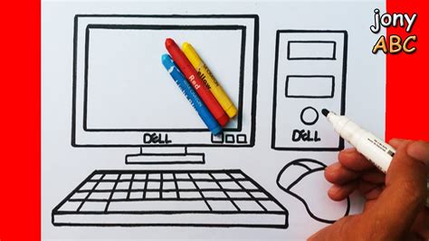 Lets Learn To Draw A Computer For Kids Computer Drawing And Colouring