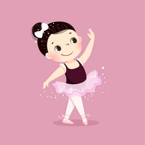 Ilustración De Vector De Niña Bailarina Bailando Vector Premium