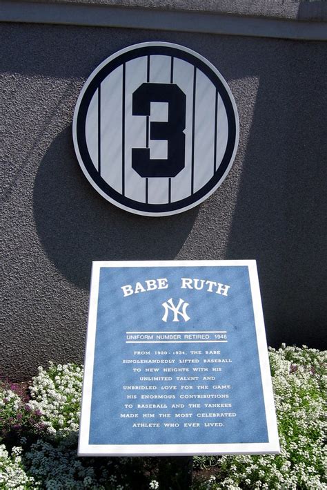 Yankee Stadium Monument Park Retired Numbers Babe Rut