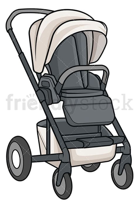 Black Baby Stroller Cartoon Vector Clipart FriendlyStock