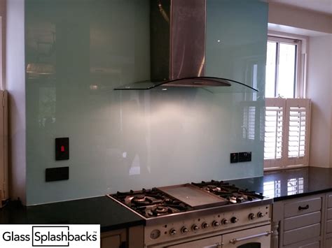 Maybe you would like to learn more about one of these? Soft Duck Egg glass splashback. This client ran their ...