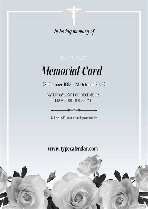 Memoral Free Printable Card
