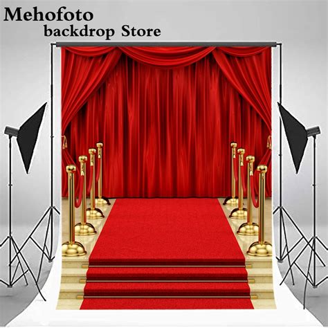 Mehofoto Photography Backdrop Red Carpet Stage Gold Rope Luxury Party
