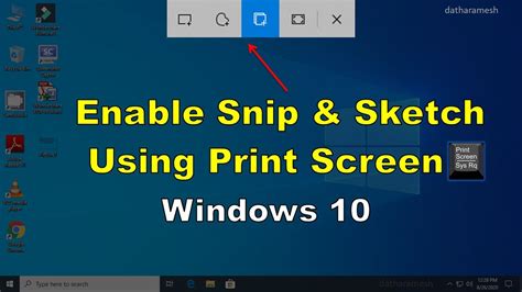 How To Open Snip And Sketch Using Print Screen In Windows 10 Youtube
