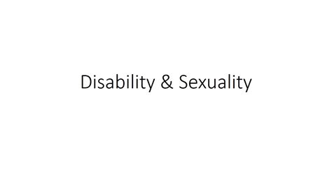 Sexuality And Society Lecture Disability And Sexuality Youtube