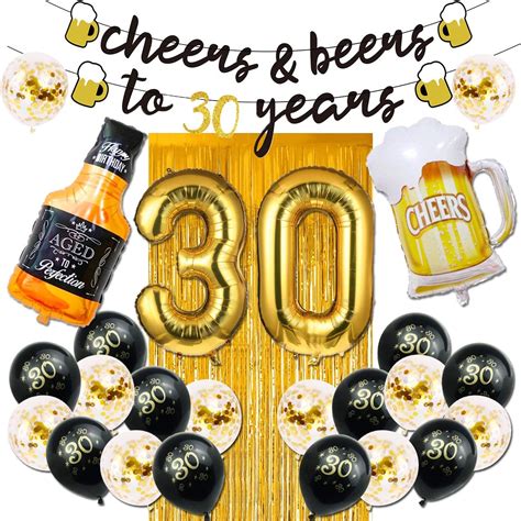 30th Birthday Decorations 40 Inch 30th Gold Number Balloons Cheers