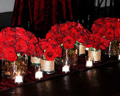 Tall Red Rose Wedding Centerpieces Bold Red Rose