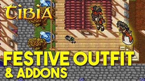 TIBIA Festive Outfit Addons Quest The First Dragon Quest YouTube