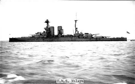 British Royal Navy Battleship Hms Malaya Shipping Naval Old Photo £518