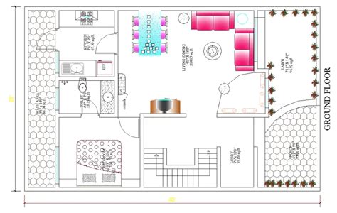 Interior Design Plan Of Ground Floor Of The Bungalow In Dwg Autocad File Cadbull Interior