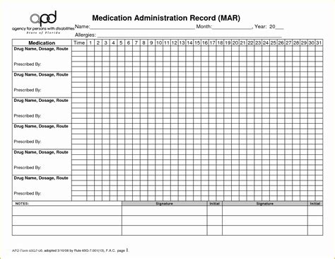 Medication Administration Record Template Free Of 9 Best Of Printable