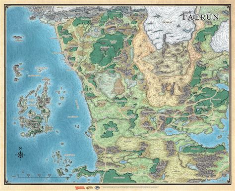 Dandd Sword Coast Adventures Guide Faerûn Map Rpgs Tabletop