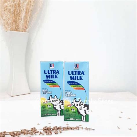 Jual Ultra Milk Susu Cair Full Cream Uht Putih Plain Milk Ultramilk 250