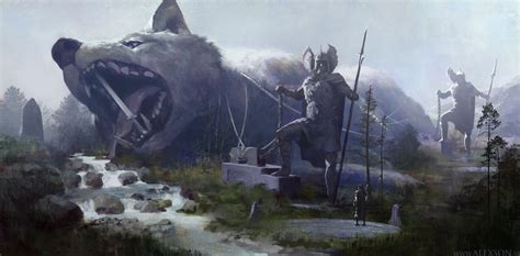 Fenrir The Great Wolf In 2020 Art Concept Art Image Painting