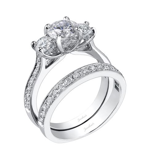 Wedding rings | engaged & inspired wedding planning. Three Stone Engagement Ring - Jonathan's Fine Jewelers