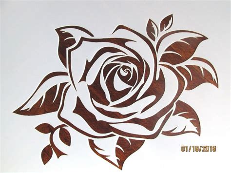 Rose Stencil Template Reusable 10 Mil Mylar Flower Roses Etsy Rose