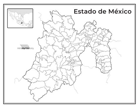 Mapa Del Estado De Mexico Sin Nombres Para Imprimir