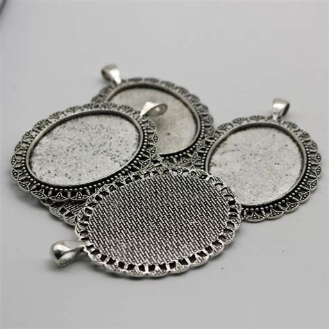 10 Pcs 30x40mm Oval Cabochon Bezels Antique Silver For Etsy