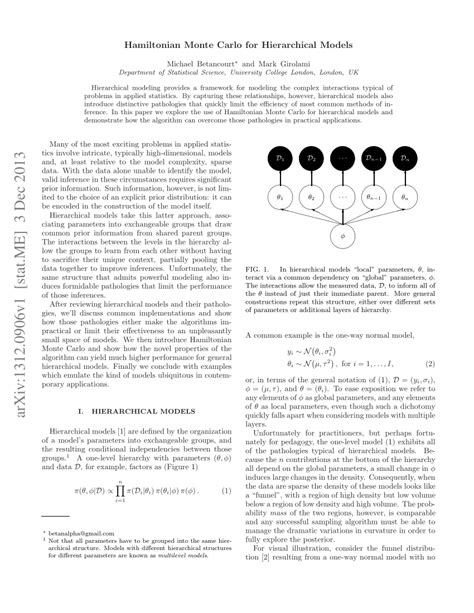 PDF Hamiltonian Monte Carlo For Hierarchical Models