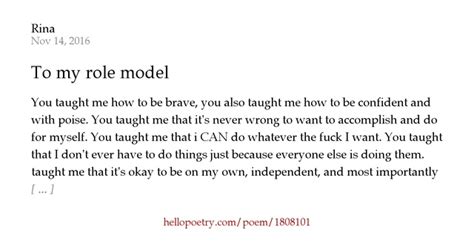 To My Role Model By Rina Hello Poetry