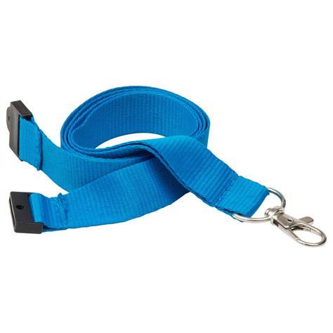 20mm Flat Polyester Lanyard In Blue Pms 2196 Uk Stock