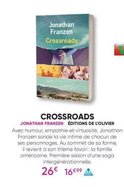 Promo Crossroads Jonathan Franzen éditions De Lolivier Chez Fnac