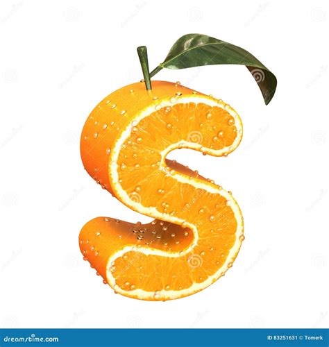 Letter Made From Orange Stock Illustration Illustration Of Silver