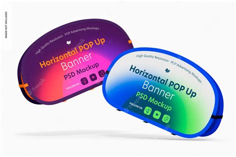Premium Psd Horizontal Pop Up Banners Mockup Falling