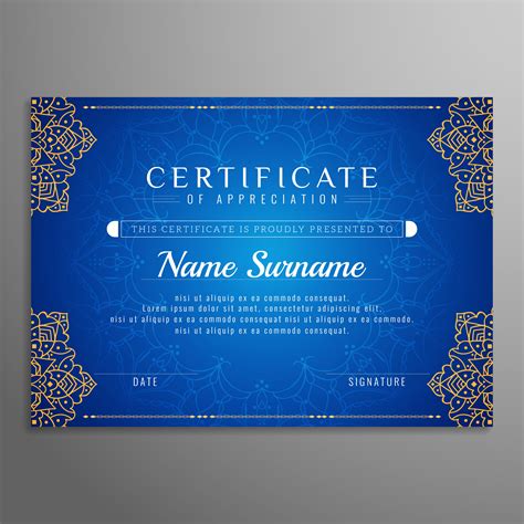 Blue Background For Certificate