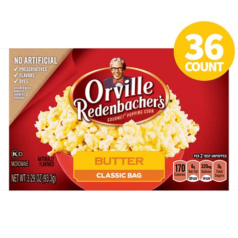 Orville Redenbachers Butter Microwave Popcorn 36 Ct 329 Oz Bags