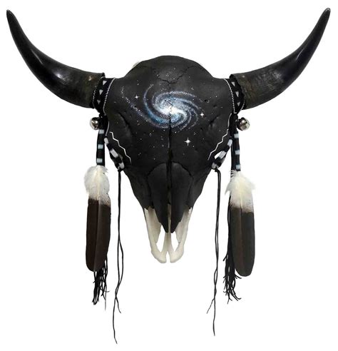 Native American Hand Painted Buffalo Skull Spirit World Native