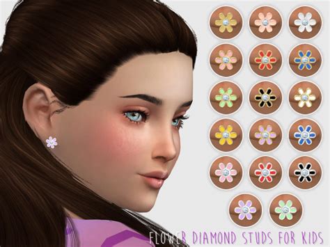 The Sims Resource Enamel Overlay Diamond Studs For Kids