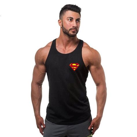 New Arrivals Superman Black Men Bodybuilding Tank Top Muscle Shirts Gym