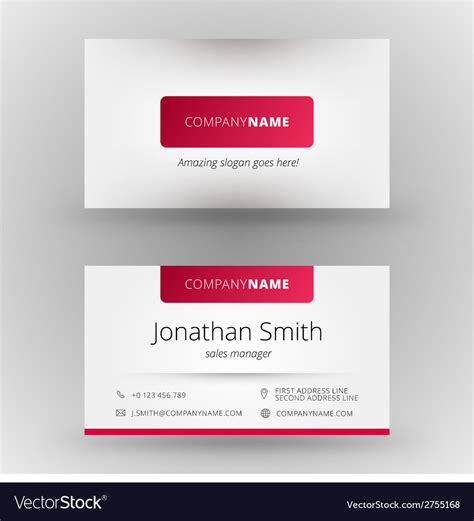 Creative Business Card Design Print Template Vector Image