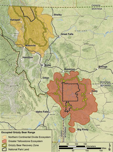 Map Of Grizzly Bear Range In Montana