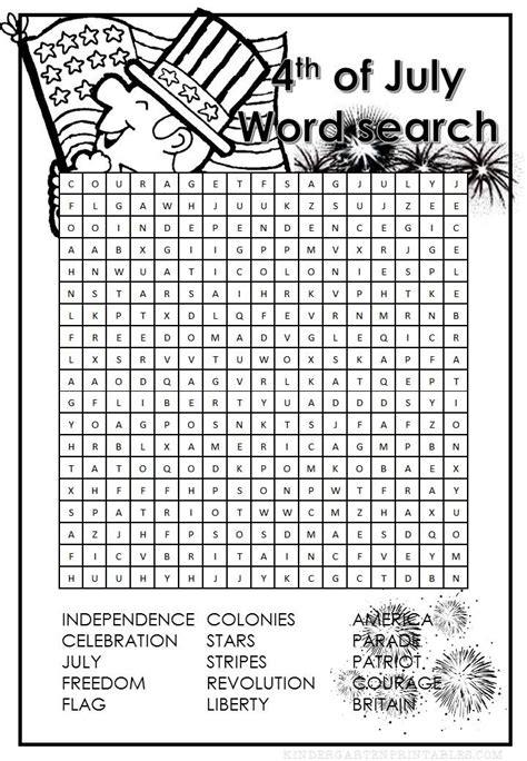 4th Of July Word Search Artofit