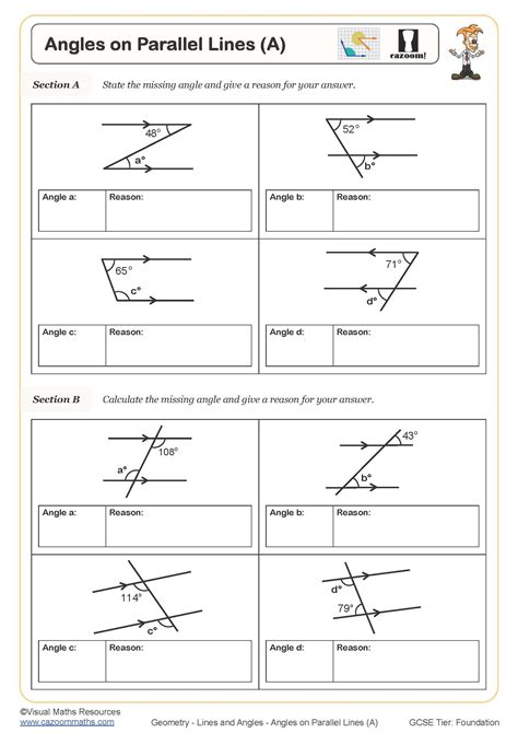 Math Worksheet Equations Geometry Angles