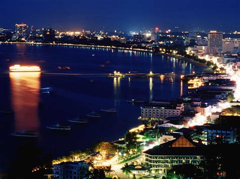 Beautiful Skyline Shot Of Pattaya A Night Thailand Pattaya Nightlife
