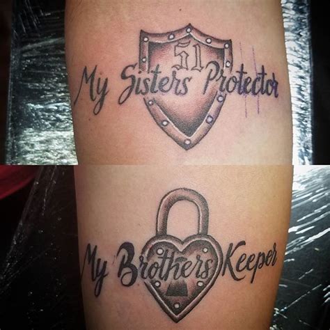Winsome My Brothers Keeper My Sisters Protector Tattoo