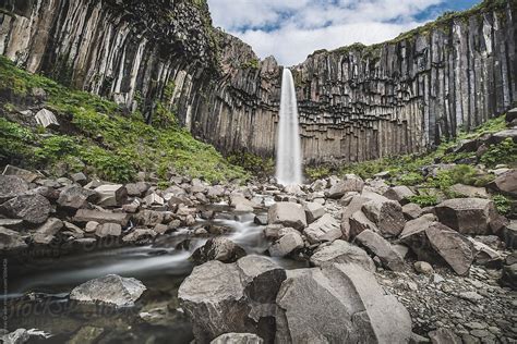 Icelandic Waterfall Svartifoss By Stocksy Contributor Andreas Gradin
